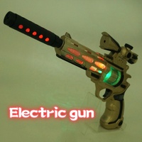Pistolas de Juguete Eléctricas para Niños, Revólver de Plástico, Juguetes con Luces, Pistolas con Luces LED Intermitentes