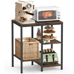 Microwave oven rack, 4-tier adjustable bread rack, coffee station multi-functional <b>storage</b> <b>cart</b>, appliance shelf. - Product Image 5