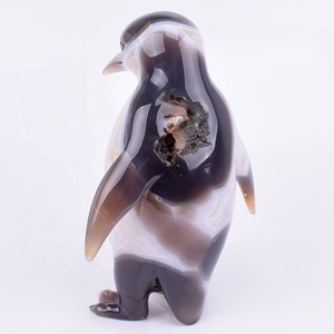 Chất Lượng Cao Đánh Bóng Thạch Anh Pha Lê Đá Quý Tay Chạm Khắc Động Vật Mã Não Geode Chim Cánh Cụt - Product Image 6