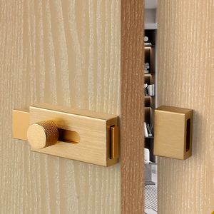 Aluminum Alloy Door Bolt Deadbolt Minimalist Design Easy Installation For Bathroom Toilet No Drill Thickened <b>Security</b> <b>Lock</b> - Product Image 4
