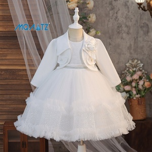 Set di Abbigliamento Principessa in Pizzo per Bambine, Elegante Giacca Rossa e Vestito da Compleanno per 4-8 Anni, Completo per Feste con Fiori, Abito da Cerimonia per Bambini - Product Image 3