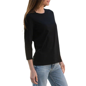 <span class=keywords><strong>Camisetas</strong></span> de Jersey 100% Algodón para <span class=keywords><strong>Mujer</strong></span>, <span class=keywords><strong>Manga</strong></span> 3/4, Cuello Redondo, Fabricante Mayorista, <span class=keywords><strong>Camisetas</strong></span> Básicas Casuales de Alta Calidad Personalizadas para <span class=keywords><strong>Mujer</strong></span> - Product Image 5