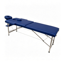 Table de massage professionnelle à 2 sections, pliable, avec pieds en acier inoxydable, lit de spa avec appui-tête réglable