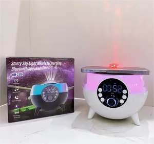 卸売スマートスピーカーブルートゥーススピーカーナイトライトLEDミュージックランプワイヤレス充電スピーカー