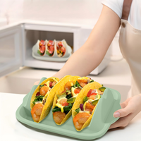 Plateau à tacos en silicone de qualité alimentaire, support pour rouleaux de maïs et crêpes, réutilisable, grande capacité, compartiments, sans BPA, compatible micro-ondes, écologique