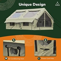 Grande tente gonflable imperméable de luxe avec trou de poêle et tente d'air à trou AC pour le camping