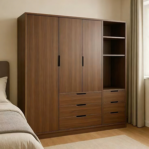 Muebles de Dormitorio Personalizables, Armario Minimalista de Madera Maciza sin Tiradores con Apertura Empotrada, Moderno Guardarropa - Product Image 4