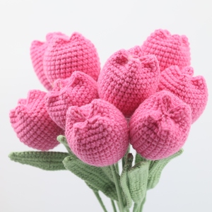 Flores <span class=keywords><strong>de</strong></span> tulipán <span class=keywords><strong>de</strong></span> ganchillo Rosa hechas a mano al por mayor, plantas decorativas artificiales <span class=keywords><strong>para</strong></span> regalo del Día <span class=keywords><strong>de</strong></span> <span class=keywords><strong>la</strong></span> <span class=keywords><strong>madre</strong></span> y del maestro - Product Image 6