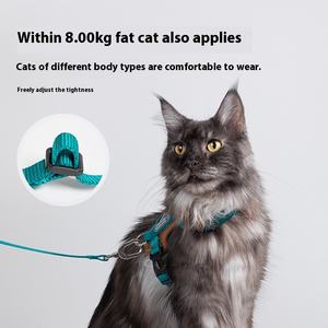 Ensemble <span class=keywords><strong>de</strong></span> harnais <span class=keywords><strong>de</strong></span> <span class=keywords><strong>chat</strong></span> en similicuir réglable à la mode avec gilet <span class=keywords><strong>de</strong></span> style H avec laisse mousqueton pivotante <span class=keywords><strong>de</strong></span> qualité supérieure et fonction rembourrée - Product Image 4