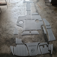 Tapis de pont en mousse EVA imitation teck pour plateforme de bain et cockpit de bateau Crownline 220EX 2005, style SeaDek MarineMat, auto-adhésif