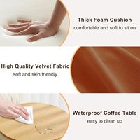 Ensemble de poufs de rangement en velours orange Recximi, 2 grands poufs multifonctionnels pour salon et chambre à coucher, fabriqués en Chine