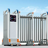 Moteur automatique 304 Portes escamotables en aluminium de sécurité extérieure d'entrée industrielle télescopique coulissante d'acier inoxydable