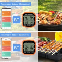 Termometer Daging Nirkabel Pintar Bluetooth-4 Probe Tahan Air Termometer Digital untuk Panggangan & Makanan