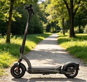 Trottinette électrique pour adultes HIKERBOY <span class=keywords><strong>Foxtrot</strong></span> Plus Grey, moteur 500W, vitesse maximale de 25 km/h, double suspension, trottinette électrique pliable amovible - Product Image 4