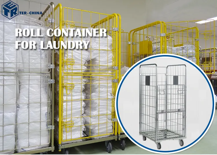 710x800xh1800 kim loại cuộn lồng container 1 cửa Linen Xe đẩy giỏ hàng sử dụng cuộn container cho giặt bệnh viện