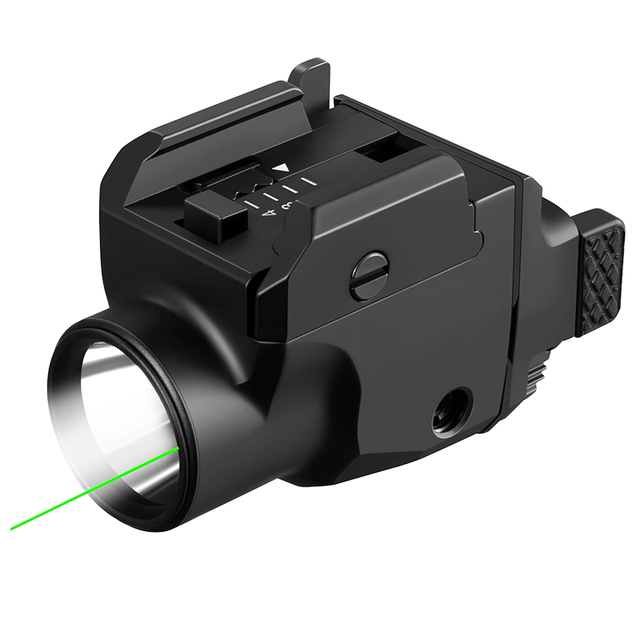 Compact Rechargeable Lightweight 5mw Tactical Green Laser Flashlight with USB-C Charging Waterproof LED Bulb Aluminum Body