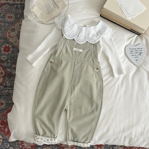 Babymeisje Lente Herfst Mouwloos Ademend Polyester Jumpsuit Letterpatroon Broekbenen 1-3Y Casual mode-overalls - Product Image 4