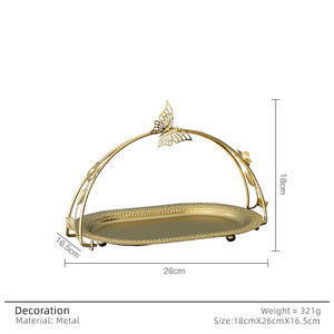 ชั้นวางเค้กเหล็กสไตล์ยุโรป ชั้นวางขนมโลหะสำหรับโรงแรม ของตกแต่งบ้าน ถาดเก็บอาหารและเครื่องสำอาง - Product Image 4