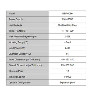 Lab Chemistry Cuboid Operating Chamber <b>Maximizes</b> Effective Volume Vacuum Drying Oven - Product Image 6