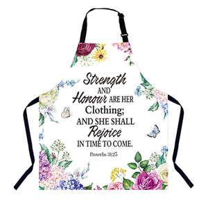 Livre d'écriture religieuse chansons motifs floraux Polyester sans manches vente en gros cuisine Anti-fouling tablier de cuisine personnalisable - Product Image 4