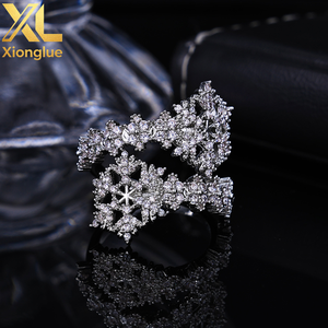 Euro-US Hip-Hop <b>Ring</b> Multi-Layer Wrapped Hollow Snowflake Design Minimalist Versatile Niche Zircon Band Customize - Product Image 3
