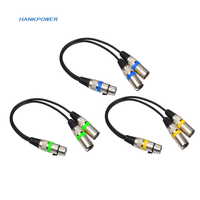 Câble d'extension 2 en 1 3Pin XLR femelle vers mâle Y Splitter pour amplificateur haut-parleur casque mixeur 0.3m