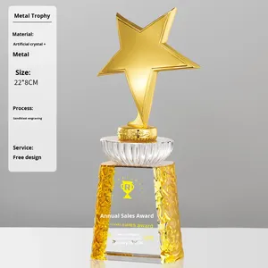 Trofeo in Metallo e Cristallo Creativo, Premio Personalizzato di Alta Gamma per Dipendenti Eccezionali, Competizioni Aziendali e Riunioni Annuali - Product Image 1