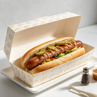 Cajas para Hot Dogs al por Mayor de Alta Calidad, Resistentes, a Prueba de Fugas, Desechables, con Logotipo Personalizado, Precio de Fábrica, China