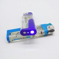 Briquet électronique rechargeable de butane du logo LED blanche faite sur commande de fantaisie pour le tabagisme de cigarette