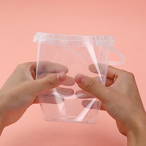 Gobelet en plastique transparent PP jetable personnalisé de la marque NAJIE, imprimé en sérigraphie, 32 oz (500 ml), avec couvercle et poignée, pour thé au lait Boba - Product Image 5