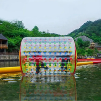 Rouleau de cylindre de boule de Zorb clair gonflable de flottement pour le plaisir de jeu d'eau