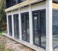 Profilé en acier JUNYAO pour vitrage à grille divisée de porte française, idéal pour les projets de façade extérieure de villas contemporaines