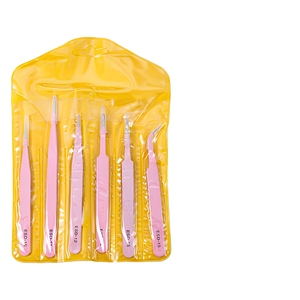 Pince à épiler professionnelle en acier inoxydable coloré, lisse et de précision, pour cils, outils de nail art DIY, multifonction, maquillage, macaron - Product Image 1