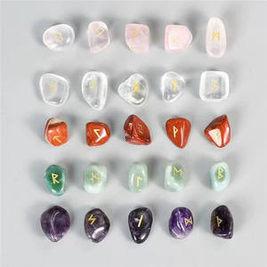 Set de Runas de amatista mezcladas naturales, piedra adivinadora de meditación - Product Image 6