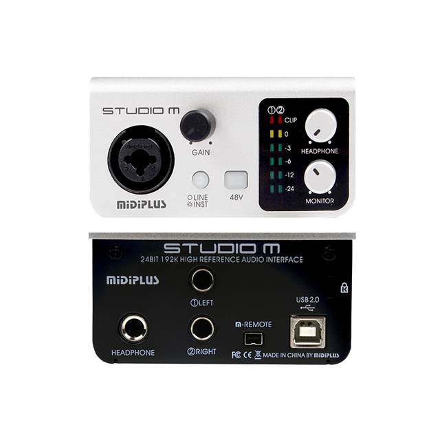192KHz Professional XLR Microphone De Studio Mixer 1in2out USB Audio Interface Sound Card for Live Podcast Recording Equipment