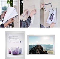 Support mural magnétique auto-adhésif pour panneau, cadre de présentation de documents en PVC transparent et métal, argenté, A4 210x297mm