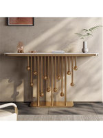 Table console multifonctionnelle en acier inoxydable de luxe italien avec plateau en pierre pour l'entrée d'un hôtel, le couloir