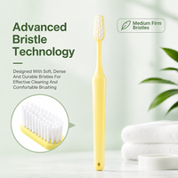 Brosse à dents durable pour adultes, à poils moyennement durs, avec manche ergonomique, pour les soins dentaires quotidiens et l'hygiène buccale