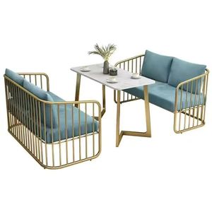 Ensemble de meubles de salon de beauté pour onglerie : Canapé et chaise de réception en velours gris pour usage extérieur et salle de sport – Mobilier commercial pour salon - Product Image 5