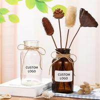 Bouteille de diffuseur de roseau vide en verre mat givré de 100ml avec sceau en liège Logo personnalisé Cadeau de décoration de maison de luxe pour huile d'aromathérapie