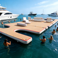 Nouvelle conception de ponton flottant gonflable en PVC Drop Stitch, plateforme flottante portable pour jet-ski pour piscines et stations balnéaires