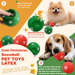 Christmas cepet noel şenlikli Pet Bite dayanıklı lateks oyuncak sevimli kartopu noel ağacı köpek interaktif gıcırtılı oyuncak - Product Image 1