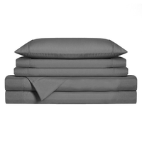 Ensemble de literie en bambou biologique 100% naturel gris foncé