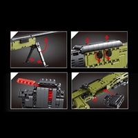 Senapan Sniper Mainan Konstruksi 1628-Piece 1:8 14010, Blok Bangunan Model Senjata, Perakitan Manual, Tembakan Tunggal