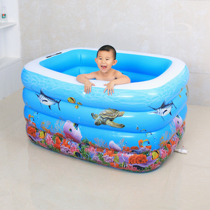 Piscine gonflable en plastique, dimension 351x180 x x 66cm, pour bain de piscine, pré-aquatiques, avec pompe - Product Image 4