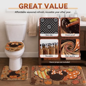 Orangefarbener Minnie Maus Hut Polyester Duschvorhang Badezimmervorhang Digitaldruck Kundenspezifischer Druck Wasserdicht Großhandel Modern - Product Image 4