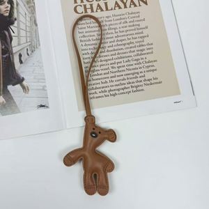 Cute Cartoon Teddy Bear Pendant Leather Bear <b>Charm</b> Cute <b>Bag</b> Pendant Funny Lucky PU Leather Handbag Pendant - Product Image 2