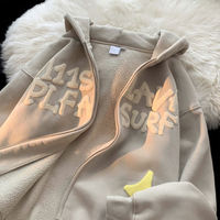 Vêtements de rue personnalisés OEM pour hommes, grandes tailles, automne, haute qualité, imprimés, brodés, gaufrés, 3D, zippés, polyester/coton, poids lourd