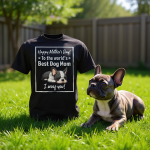Joyeuse fête des mères, meilleure maman de chien, je t'aimerai jusqu'à la fin des temps, t-shirt Frenchie - Product Image 3