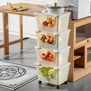 Estante de Almacenamiento Minimalista para Cocina, 4 Niveles, Material PP, Organizador Apilable para Aperitivos y Artículos Diversos, Carrito Móvil con Estantes - Product Image 4